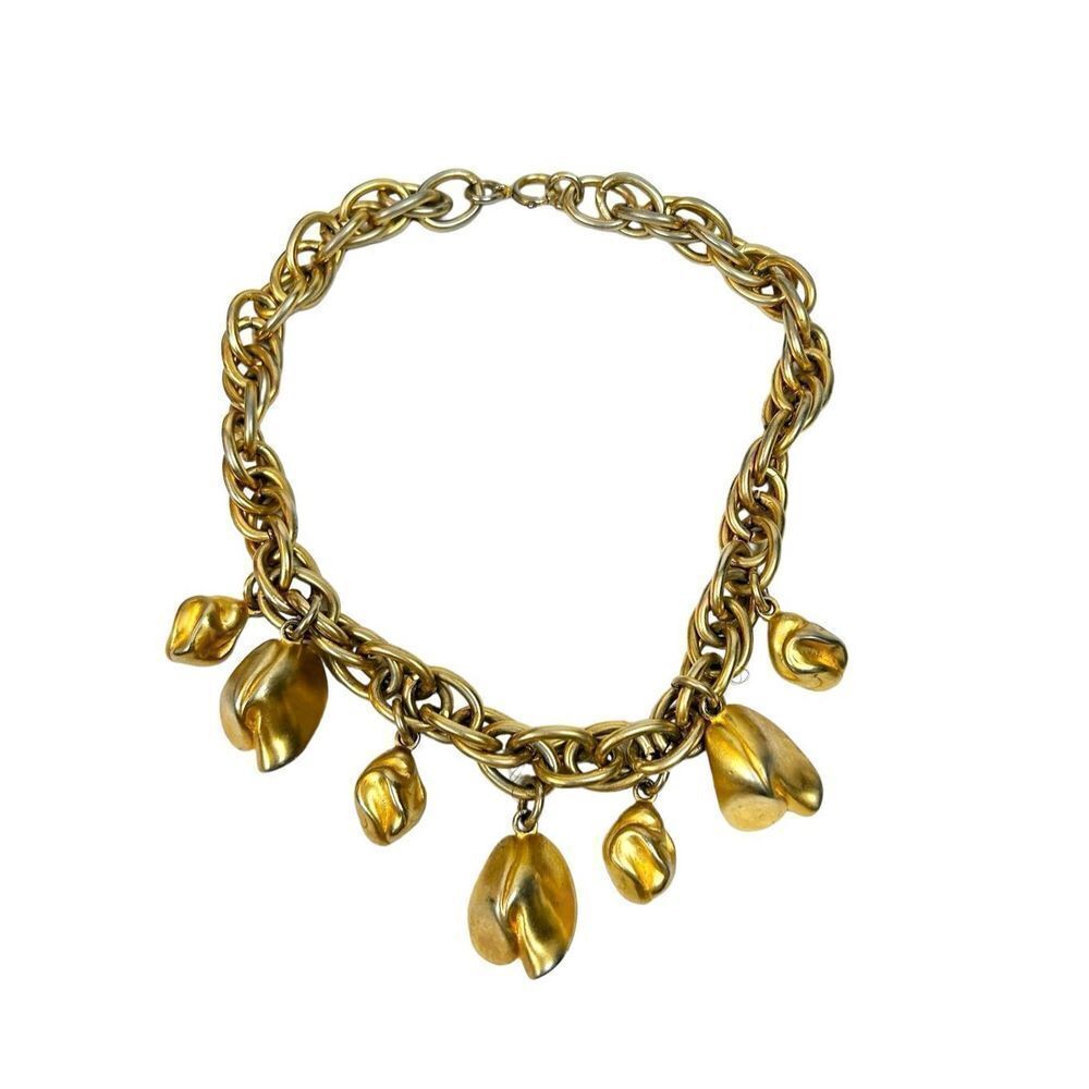 Vtg Kenneth Jay Lane Graduated Gold Chucky Neckla… - image 3